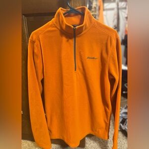 Eddie Bauer orange Fleece turtle neck men’s size small